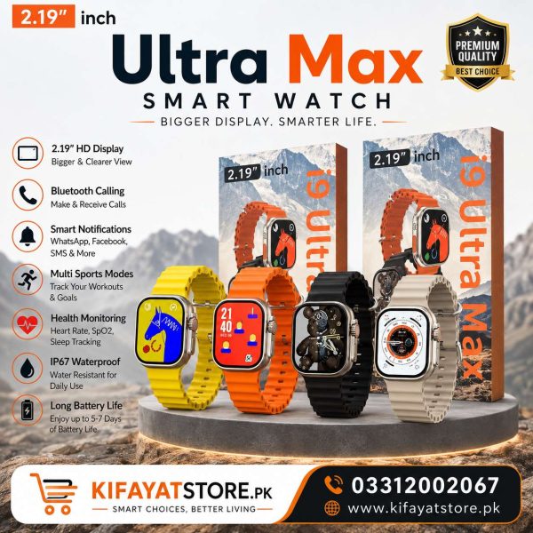 i9 Ultra Max Smart Watch – 2.19" HD Display | Bluetooth Calling | AI Voice Assistant | Fitness Tracker