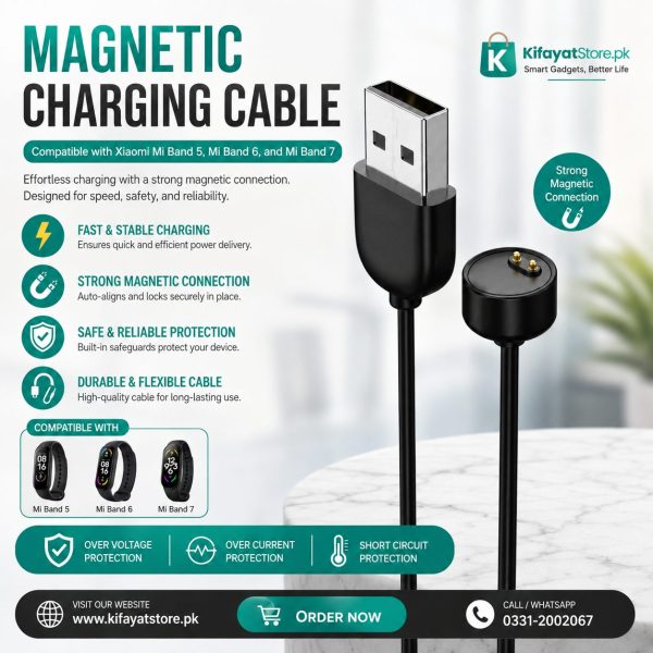 Magnetic Charging Cable for Xiaomi Mi Band 5/6/7