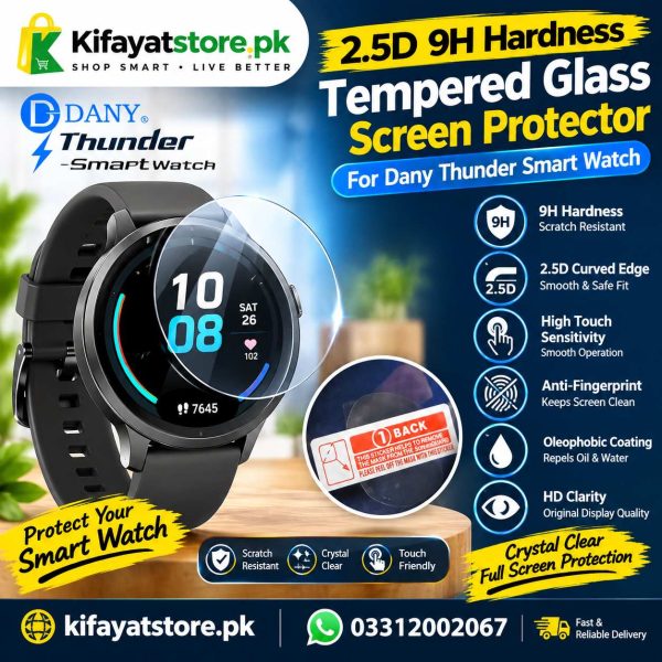 2.5D 9H Hardness Tempered Glass Screen Protector for Dany Thunder Smart Watch