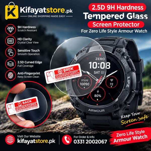 2.5D 9H Hardness Tempered Glass Screen Protector for Zero Lifestyle Armour Smart Watch