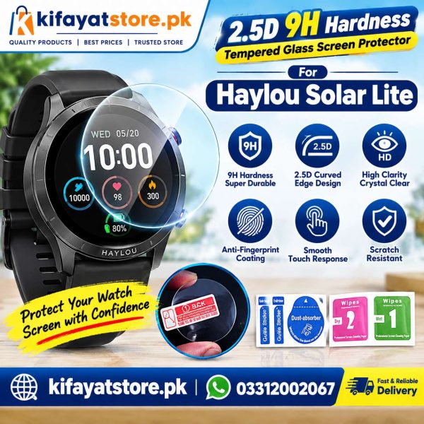 2.5D 9H Tempered Glass Screen Protector For Haylou Solar Lite Smart Watch