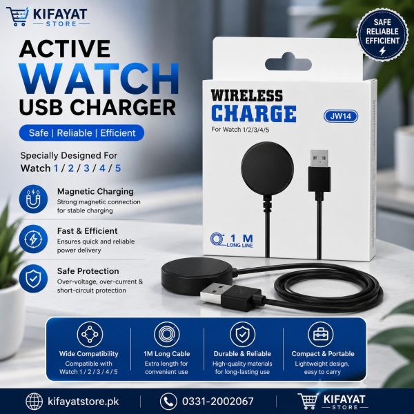 Active Watch USB Magnetic Charger – Wireless Charging Cable for Watch 1/2/3/4/5