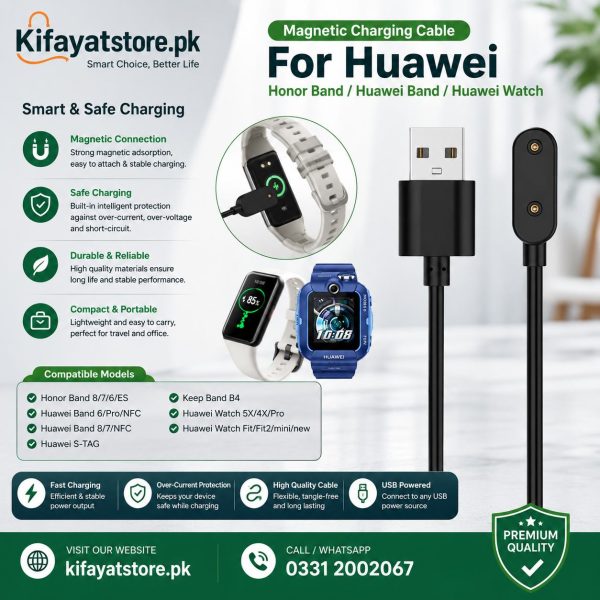 Magnetic Charging Cable for Huawei & Honor Band/Watch – USB Charger Cable