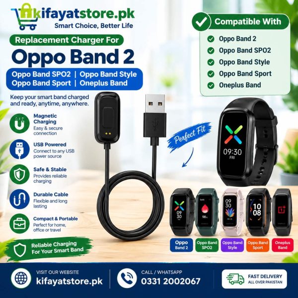 Replacement Charger for Oppo Band 2, Oppo Band SpO2, Oppo Band Style, Oppo Band Sport & OnePlus Band
